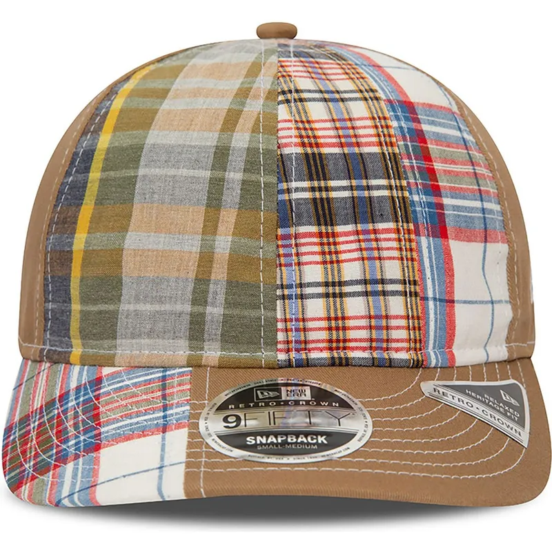 brazowa-regulowana-czapka-z-zakrzywionym-daszkiem-9fifty-retro-crown-relaxed-heritage-fit-new-era-x-original-madras-trading-comp