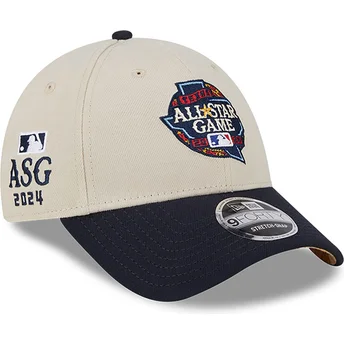 Cappellino curva beige e blu marino snapback All Star Game 9FORTY Stretch Snap Fan Pack di MLB di New Era