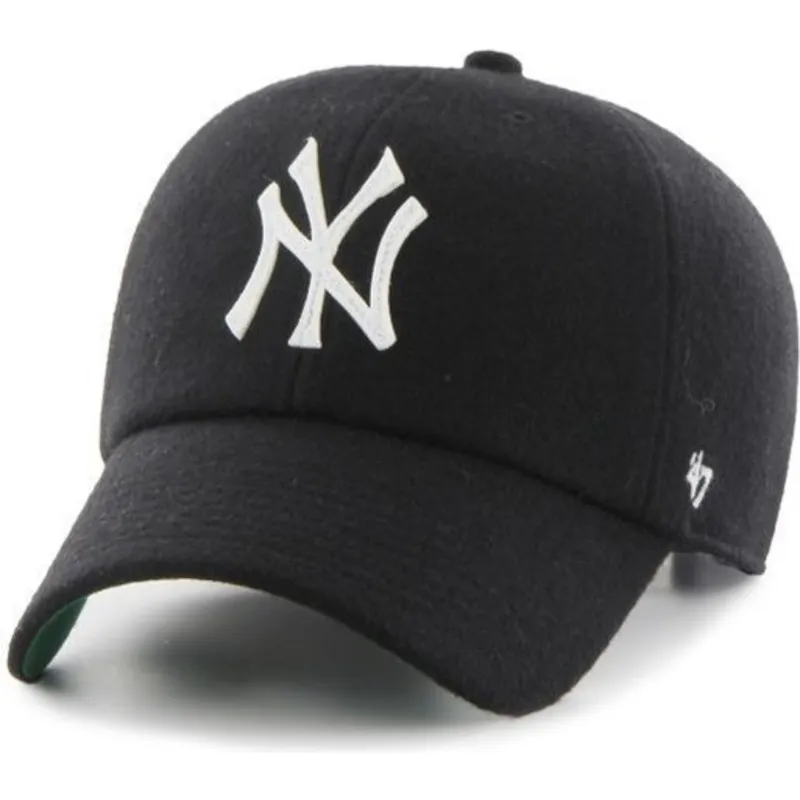 mutzen-gebogen-schwarz-verstellbares-band-cinta-de-piel-der-new-york-yankees-mlb-von-47-brand