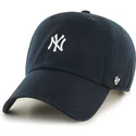 marineblaue-kappe-mit-gebogenem-schirm-und-kleinem-new-york-yankees-logo-mlb-clean-up-von-47-brand