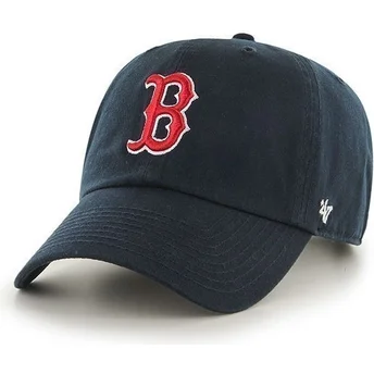 47 Brand Curved Brim Boston Red Sox MLB Clean Up Navy Blue Cap