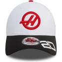 casquette-courbee-blanche-et-noire-snapback-kevin-magnussen-9forty-haas-f1-team-formula-1-new-era