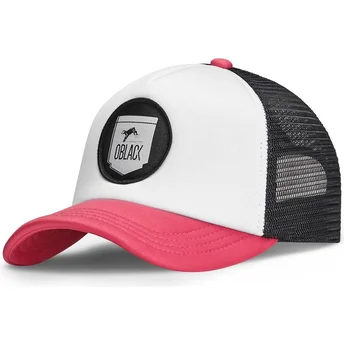 Trucker-Cap weiß, schwarz und rosa Classic von Oblack