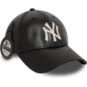 new-era-curved-brim-9forty-leather-new-york-yankees-mlb-black-adjustable-cap