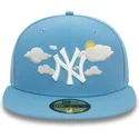 casquette-plate-bleue-ajustee-59fifty-cloud-new-york-yankees-mlb-new-era