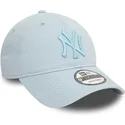 verstellbare-hellblaue-kappe-mit-gebogenem-schirm-und-blauem-logo-9twenty-league-essential-der-new-york-yankees-mlb-von-new-era