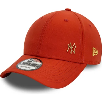 Casquette courbée rouge ajustable avec logo doré 9FORTY Flawless New York Yankees MLB New Era