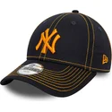 cappello-curvo-blu-navy-regolabile-con-logo-arancione-per-bambino-9forty-stitch-dei-new-york-yankees-mlb-di-new-era