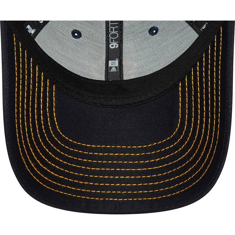 marineblaue-gebogene-verstellbare-kappe-mit-orangefarbenem-logo-fur-kinder-9forty-stitch-der-new-york-yankees-mlb-von-new-era