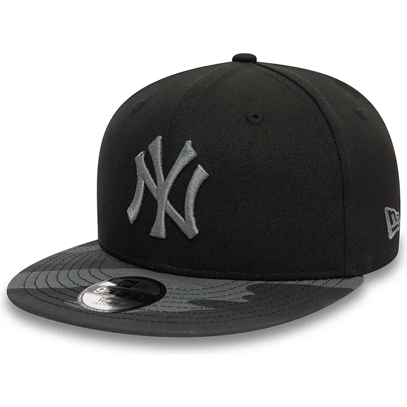 new-era-mlb-new-york-yankees-9fifty-contrast-snapback-kappe-fur-kinder-schwarz-mit-grauem-logo