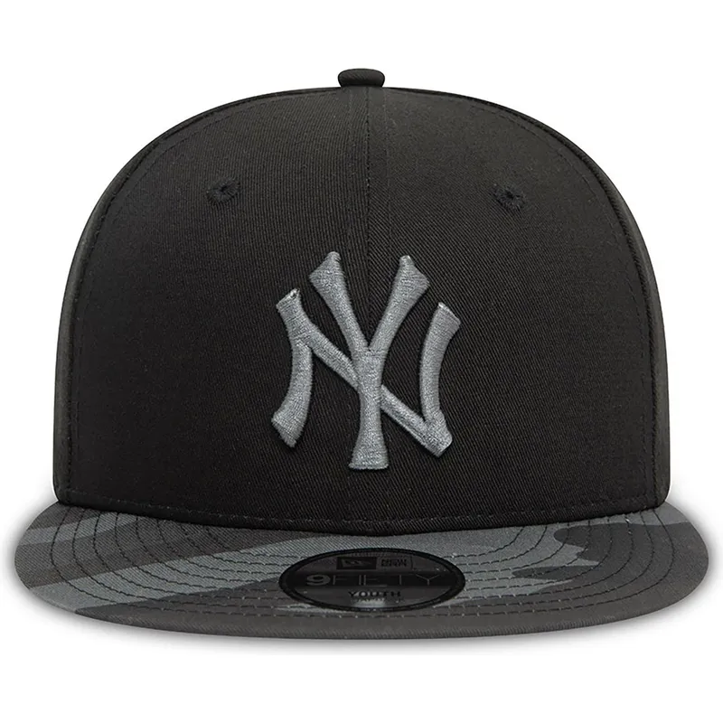 new-era-mlb-new-york-yankees-9fifty-contrast-snapback-kappe-fur-kinder-schwarz-mit-grauem-logo