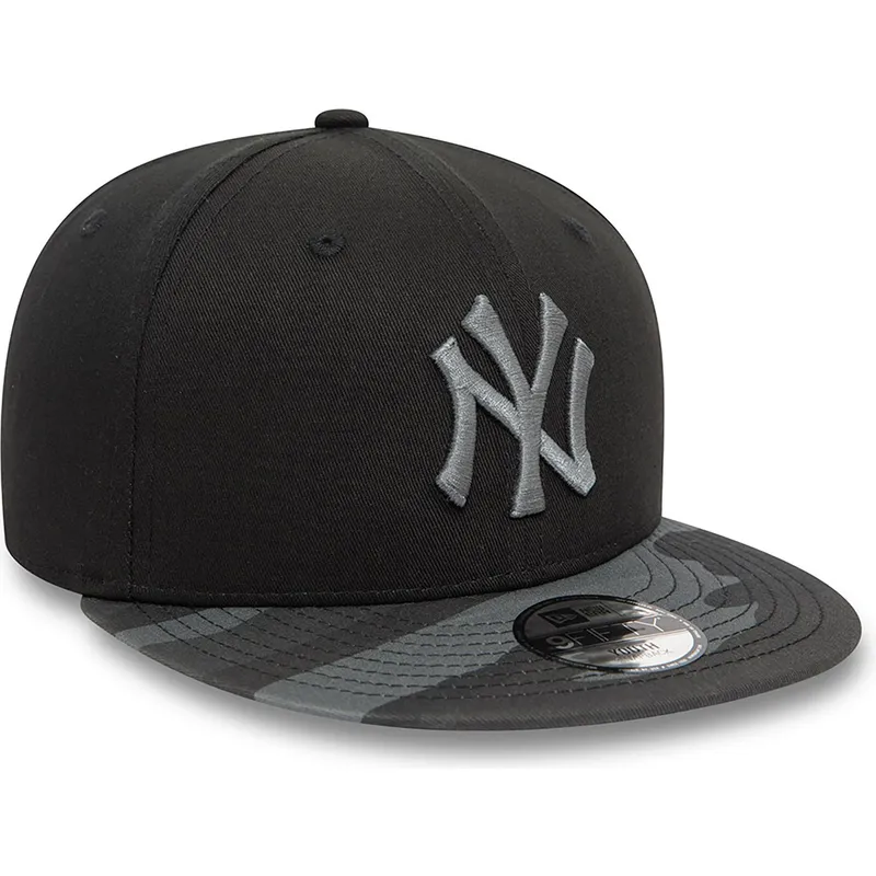 new-era-mlb-new-york-yankees-9fifty-contrast-snapback-kappe-fur-kinder-schwarz-mit-grauem-logo