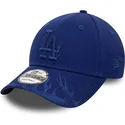 casquette-courbee-bleue-ajustable-avec-logo-bleu-9forty-flame-los-angeles-dodgers-mlb-new-era