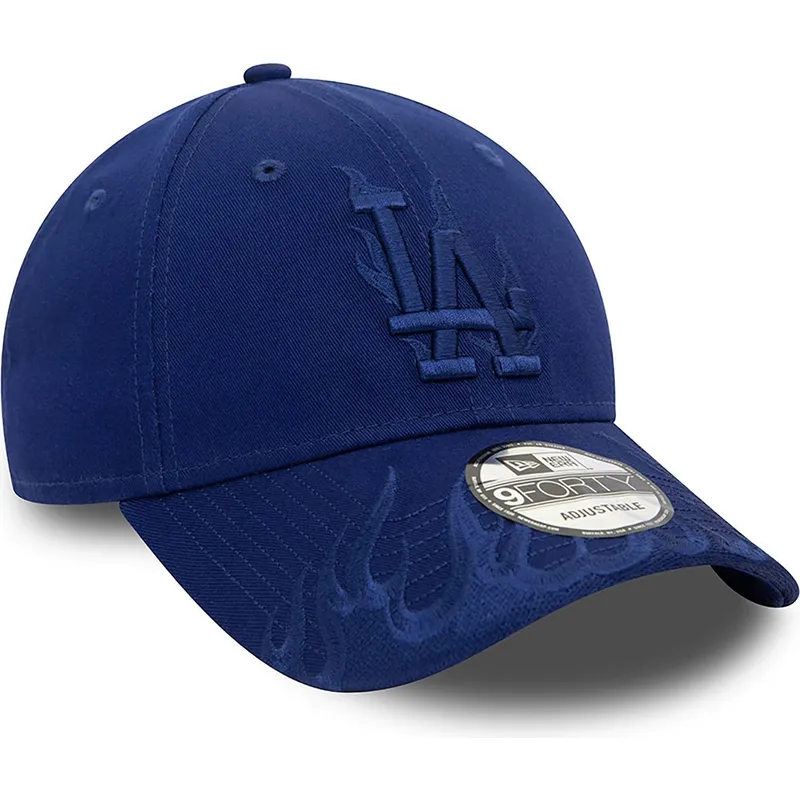 mutzen-gebogen-blau-verstellbares-band-9forty-flame-der-los-angeles-dodgers-mlb-von-new-era