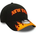 gorra-curva-negra-y-naranja-ajustable-9twenty-race-flame-de-new-era