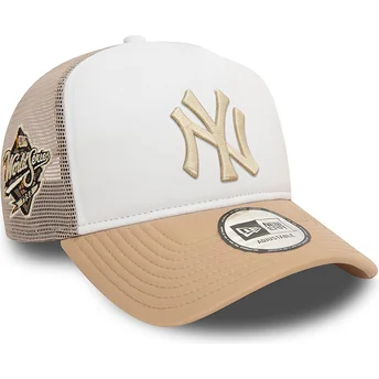 Casquette trucker blanche et beige A Frame World Series...