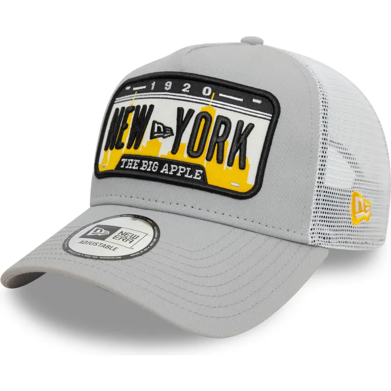 mutzen-gebogen-grau-snapback-a-frame-license-plate-der-new-york-ciudades-y-playas-von-new-era