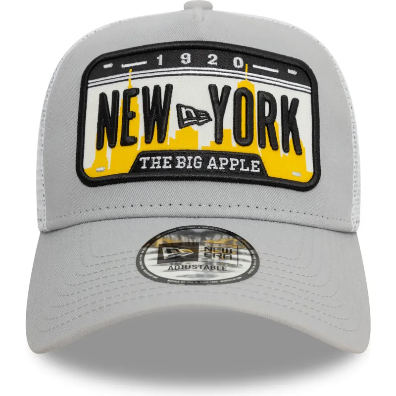 mutzen-gebogen-grau-snapback-a-frame-license-plate-der-new-york-ciudades-y-playas-von-new-era
