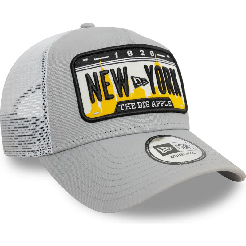 mutzen-gebogen-grau-snapback-a-frame-license-plate-der-new-york-ciudades-y-playas-von-new-era