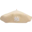 berretto-beige-da-donna-wool-beret-dei-new-york-yankees-mlb-di-new-era