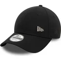 new-era-curved-brim-9forty-pin-black-adjustable-cap