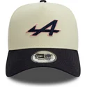 cappellino-curvo-bianco-e-blu-navy-snapback-e-frame-chain-stitch-di-alpine-f1-team-formula-1-di-new-era