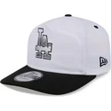 cappellino-curvo-bianco-e-nero-snapback-golfer-logo-chrome-dei-los-angeles-dodgers-mlb-di-new-era