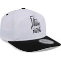 cappellino-curvo-bianco-e-nero-snapback-golfer-logo-chrome-dei-los-angeles-dodgers-mlb-di-new-era