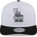 cappellino-curvo-bianco-e-nero-snapback-golfer-logo-chrome-dei-los-angeles-dodgers-mlb-di-new-era