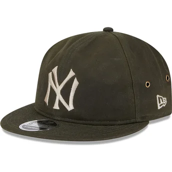 Grön justerbar 9FIFTY Waxed Canvas plattkeps från New York Yankees MLB av New Era