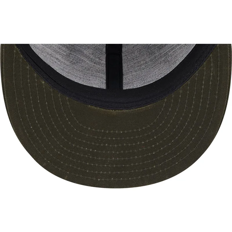 grune-verstellbare-flatcap-9fifty-waxed-canvas-der-new-york-yankees-mlb-von-new-era