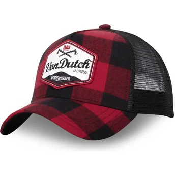 Czapka trucker czerwona i czarna CAR01 od Von Dutch