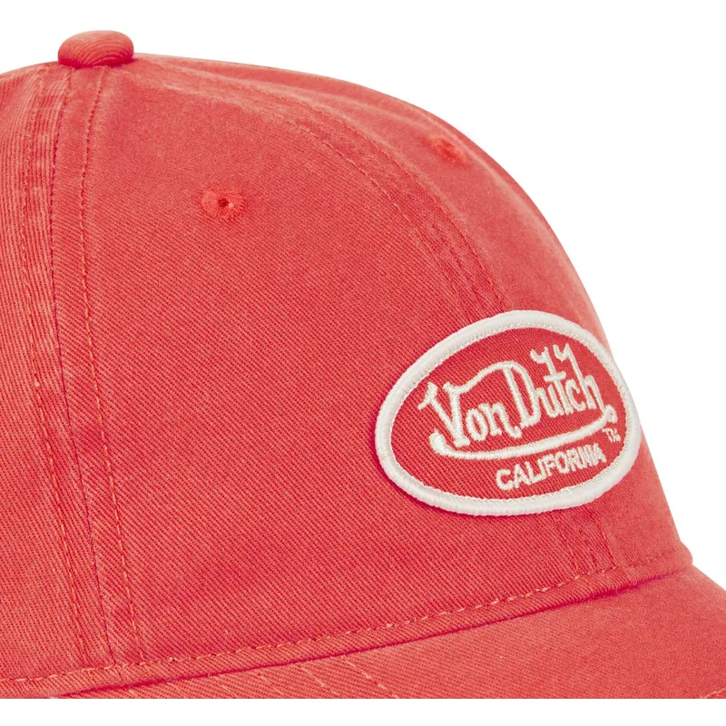 gebogene-orangefarbene-verstellbare-kappe-log-fla-von-von-dutch