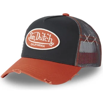 Schwarz-orangefarbene Trucker-Kappe GROR von Von Dutch