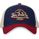 gebogene-blaue-beige-und-rote-snapback-kappe-vint05-von-von-dutch