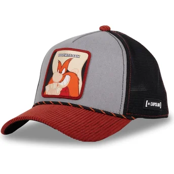 Gorra trucker grå, svart och röd Sam Bigotes LOO10 SAM Looney Tunes från Capslab