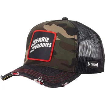Capslab Looney Tunes Merry Melodies Trucker-Kappe in Tarnfarbe und Schwarz LOO10 FOL