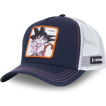 Casquette trucker bleue marine et blanche Son Goku Enfant...