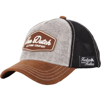 Casquette trucker grise, noire et marron LEA01 Von Dutch