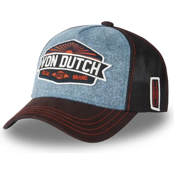 Von Dutch LEA02 Blue and Black Trucker Hat