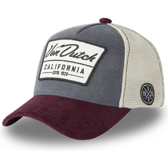 Cappellino trucker grigio e bordeaux LEA04 di Von Dutch