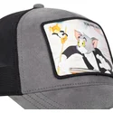 capslab-tom-und-jerry-taj5-looney-tunes-graue-und-schwarze-trucker-kappe