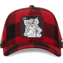 snapback-kappe-in-rot-und-schwarz-mit-gebogenem-schirm-tom-taj5-tj6-looney-tunes-von-capslab