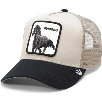 Casquette trucker beige et noire cheval The Mustang The...