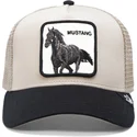 casquette-trucker-beige-et-noire-cheval-the-mustang-the-farm-goorin-bros