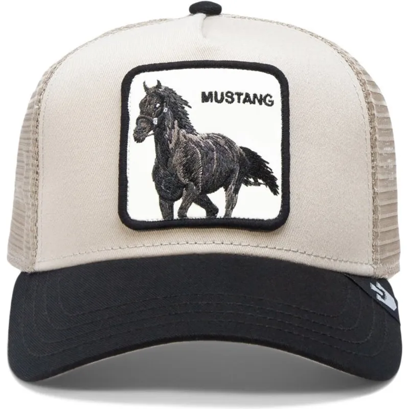 trucker-cap-beige-und-schwarz-pferd-the-mustang-the-farm-von-goorin-bros