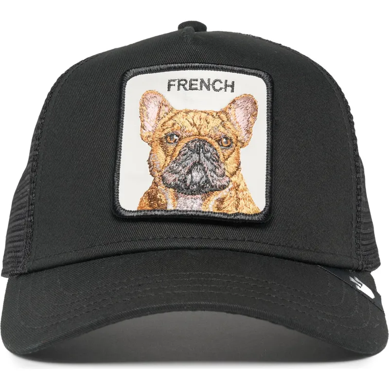 trucker-cap-schwarz-hund-franzosische-bulldogge-the-french-frenchie-the-farm-von-goorin-bros