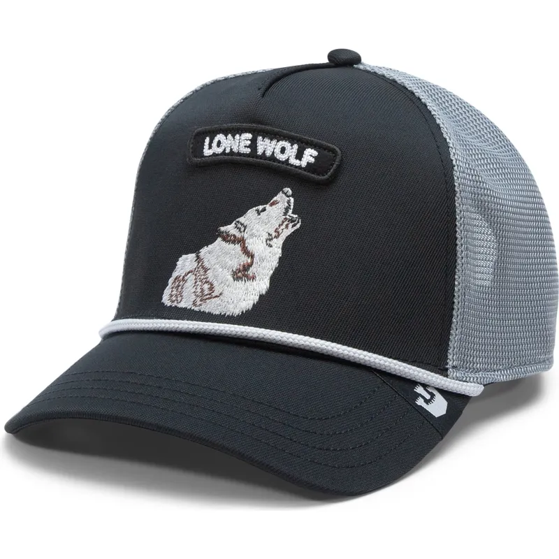 trucker-cap-schwarz-und-wolfsgrau-gb2-lone-wolf-the-rocker-the-farm-von-goorin-bros