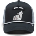 czarna-i-szara-czapka-trucker-z-wilkiem-gb2-lone-wolf-the-rocker-the-farm-od-goorin-bros