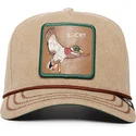 beige-bojd-snapback-keps-med-anka-lucky-duck-canvas-the-farm-fran-goorin-bros